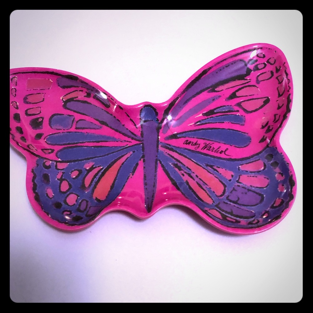 🎨Vintage Pink Butterfly Jewelry Trinket Tray